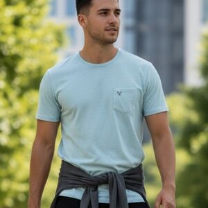 Birddogs Heather Blue Pocket Cotton Tee Shirt Mens Large‎ Like New Tshirt